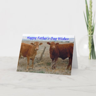 Carte Fête des pères heureuse - Humour animal de vache r