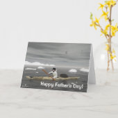 Carte Fête des pères inuite Kayak (Fleur jaune)