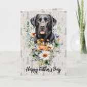 Carte Fête des Pères Joueur d'échecs Labrador noir (Devant)