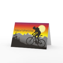 Fête des pères joyeuse en VTT Silhouette