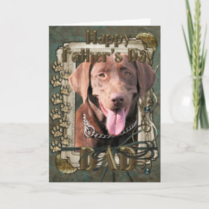 Carte Fête des pères - Labrador - chocolat