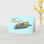 Carte Fête des pères Lazy Bateau Jour Pêche (Fleur jaune)