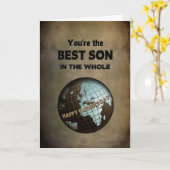CARTE FÊTE DES PÈRES - LE MEILLEUR FILS DU MONDE (MONDE (Fleur jaune)
