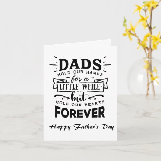 Carte fête des pères - Les papas tiennent nos main (Fleur jaune)