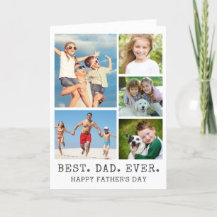 Carte Fête des pères MEILLEUR PAPA JAMAIS 5 Collage phot