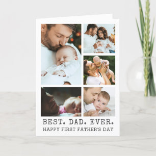 Carte Fête des pères MEILLEUR PAPA JAMAIS 5 Collage phot