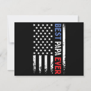 Carte Fête des pères Meilleur Papa jamais avec drapeau a