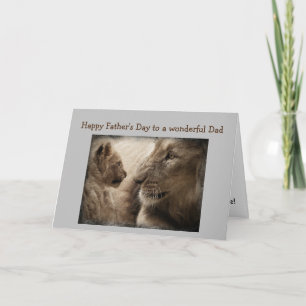 Carte Fête des pères Meilleur père Jamais Lion Cat Anima