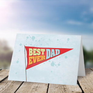 Carte Fête des pères Meilleure jamais papa Pennant