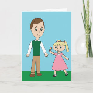 Carte Fête des pères mignonne à papa de fille personnali