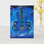 carte fête des pères moderne avec guitare (Fleur jaune)