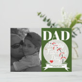Carte Fête des pères moderne Baseball et Coeur (Debout devant)