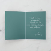 Carte Fête des pères moderne joyeuse Bluish Green Photo (Intérieur)