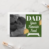 Carte Fête des pères moderne Taco Isométrique Aliments F (Devant/Arrière en situation)