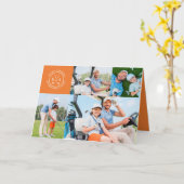 Carte Fête des pères Monogramme Multi Photo Golf Custom (Fleur jaune)