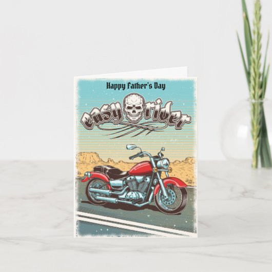 Carte Fête des pères moto vintage (Devant)