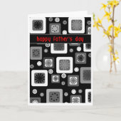 Carte Fête des pères noire et blanche (Fleur jaune)