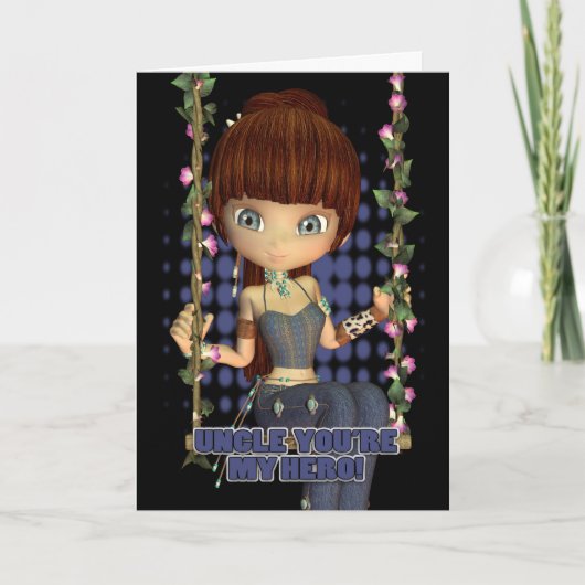 Carte fête des pères - Oncle Vous êtes mon héros (Devant)