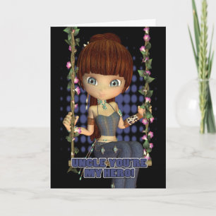 Carte fête des pères - Oncle Vous êtes mon héros