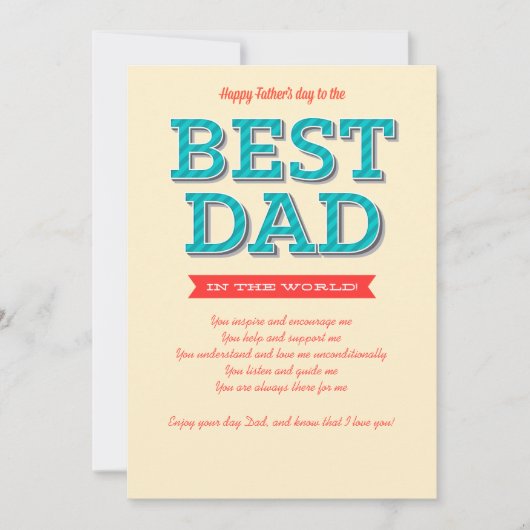 Carte Fête des pères papa (Devant)