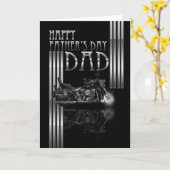 Carte Fête des pères Papa Avec Moto (Fleur jaune)