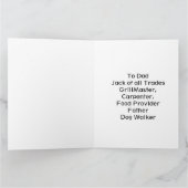 Carte Fête des pères papa BBQ grillmaster (Intérieur)