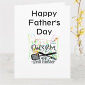 Carte Fête des pères papa BBQ grillmaster (Fleur jaune)