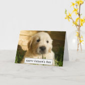 Carte Fête des Pères Papa Chien Meilleur Photo d'Animal (Fleur jaune)