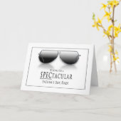 Carte Fête des pères - papa - lunettes de soleil (Fleur jaune)