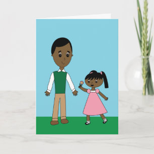 Carte Fête des pères Papa noir de la fille Personnalisé