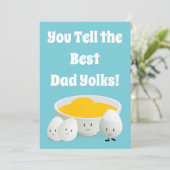 Carte Fête des pères Papa plaisante Pun Food Eggs Cartoo (Debout devant)
