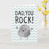 Carte Fête des pères Papa, tu fais du rock drôle kawaii  (Fleur jaune)