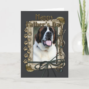 Carte Fête des pères - pattes en pierre - St Bernard