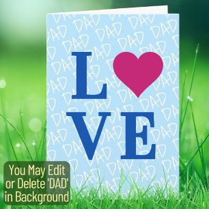 Carte Fête des pères Père Anniversaire AMOUR PÈRE Bleu É
