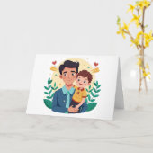Carte Fête des pères Père et Fils (Fleur jaune)