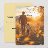 Carte Fête des pères Père & Fils Baseball été (Devant / Derrière)