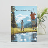 Carte Fête des pères Père & Fils Jouer Golf (Debout devant)