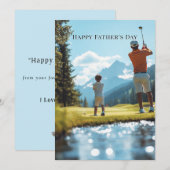 Carte Fête des pères Père & Fils Jouer Golf (Devant / Derrière)