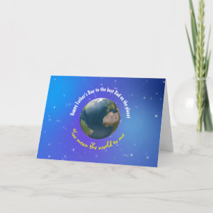 Carte Fête des pères personnalisable nouvelle Terre