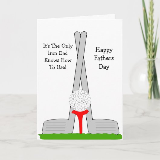 Carte Fête des pères personnalisée de Golf Irons (Devant)