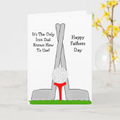 Carte Fête des pères personnalisée de Golf Irons (Fleur jaune)