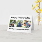 Carte Fête des pères Photo Collage Lettre Façonnée (Fleur jaune)