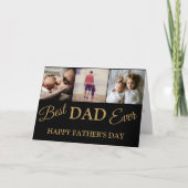 Carte Fête des pères photo Cool Modern Gold Black 3 (Devant)