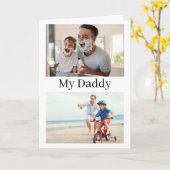 Carte Fête des pères Photo Du Fils Admirant (Fleur jaune)