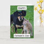 Carte Fête des Pères Photo du meilleur Papa des animaux (Fleur jaune)