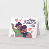 Carte Fête des pères photo en blanc à lettres main (Devant)