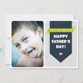 Carte Fête des pères photo moderne Grey Chevron (Devant)