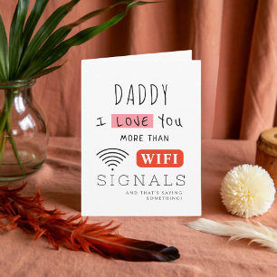 Carte Fête des pères pliée cadeau WIFI pour papa