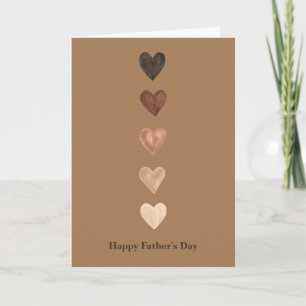 Carte Fête des pères Pliée Coeurs Ombre Brown