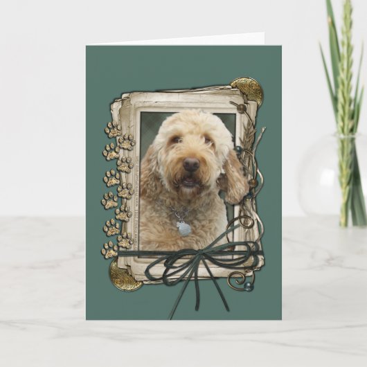 Carte Fête des pères - Poches de pierre - GoldenDoodle (Devant)